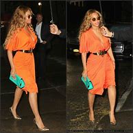 Image result for Beyoncé Orange Dress