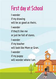 Image result for First Day of School Poem