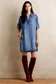 Image result for Wearing a Denim Tunic