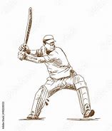 Image result for Hand Drawn Cricket Player