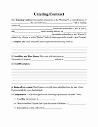 Image result for Sample Catering Contract Template