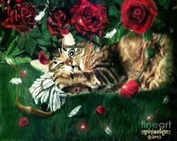 Image result for Jealous Cat Painting