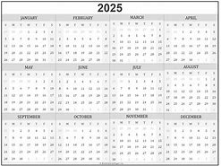 Image result for 2019 2020 2025 Calendar Printable