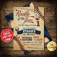 Image result for First Birthday Baseball Invitations