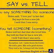 Image result for Say Vs Tell