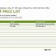 Image result for Business Price List Template