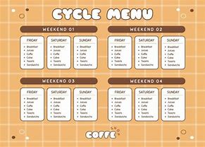 Image result for Free Cycle Menu Template
