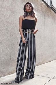 Image result for Striped Palazzo Pants