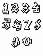 Image result for Graffiti Numbers Coloring Pages