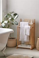 Image result for Free Standing Bamboo Towel Rack