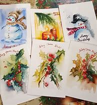 Image result for Original Watercolor Christmas Cards