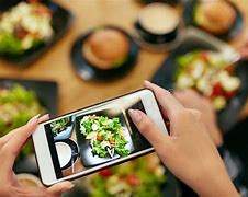 Image result for People with Phone and Food