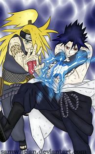 Image result for Sasuke vs Deidara Manga