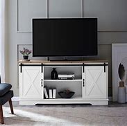 Image result for Wood TV Stand with Barn Doors