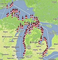 Image result for Western Michigan Lighthouse Map