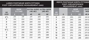 Image result for Wide Foot Size Chart