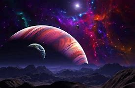 Image result for Planets and Spiral Galaxy Digital Art