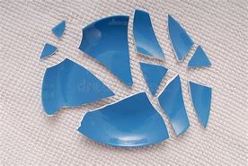 Image result for Picture of a Broken Plate with Blue Trim