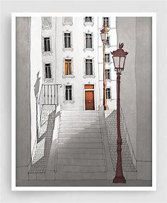 Paris Illustration Morning Shine grey Version - Etsy | Paris illustration, Architecture drawing, Architecture
