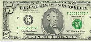 Image result for United States Note 5 Dollar Bill