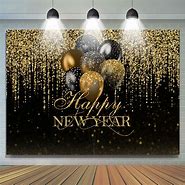 Image result for Happy New Year Backdrop Gold and Black