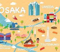 Image result for Map of Osaka Attractions