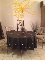 Image result for Round Black Tablecloth with Gold Diamond