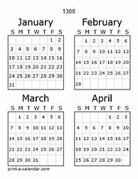 Image result for 1300 Calendar