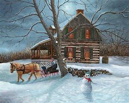 Image result for Winter Moonlight Painting