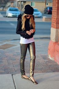 Image result for What to Wear with Metallic Jeans