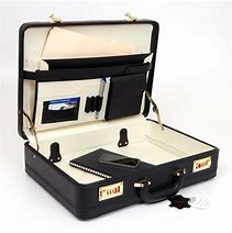 Image result for Combination Lock Leather Attache Briefcase 39234