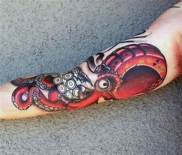 Image result for Red Octopus Tattoo