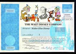 Image result for Disney Stock Certificate