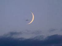 Image result for Crescent Moon Airplane Blue Sky