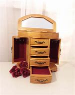 Image result for Wooden Jewelry Box with Mirror