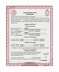 Image result for Mexican Marriage Certificate