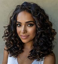 Image result for Curly Hair with Layers and Bangs