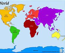 Image result for Map Showing Continents