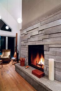Image result for Stacked Stone Fireplace Design Ideas