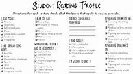 Image result for Reading Profile Template