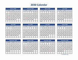 Image result for 2030 Calendar Printable
