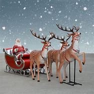Image result for Santa Sleigh and Reindeer On Rooftop
