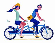 Image result for Tandem Bicycle Cartoon