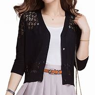 Image result for three quarter sleeve cotton cardigans for women