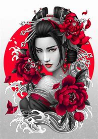 Image result for Geisha Painting Art