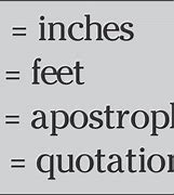 Image result for Inch vs Feet Symbol