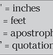 Image result for Inches or Feet Symbol