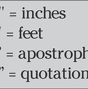 Image result for Inches vs Feet Symbol