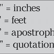 Image result for Abbreviation for Feet and Inches Symbol