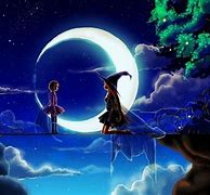 Image result for Anime Night Sky Moon